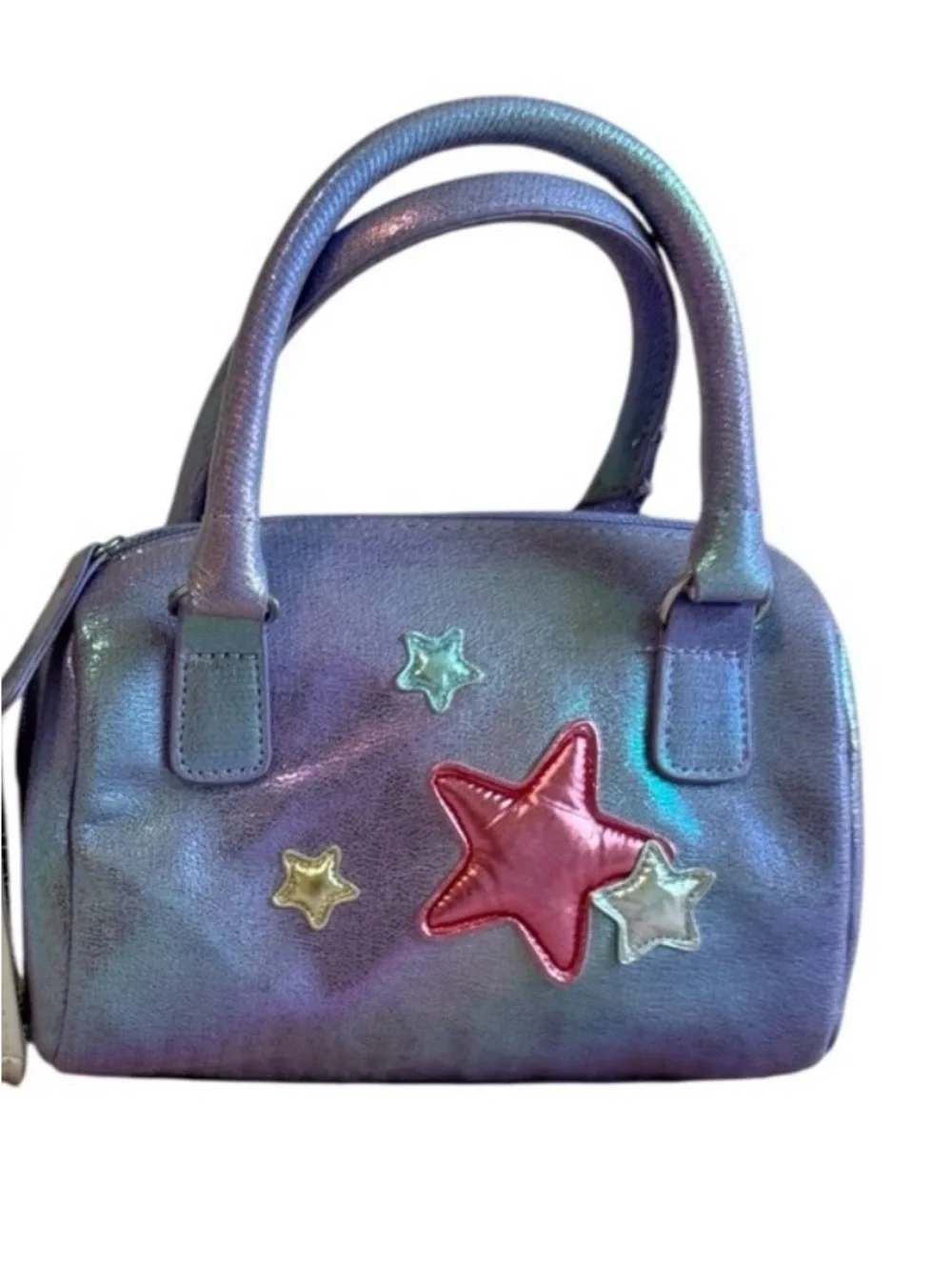 Toddler Girls Iridescent Star Mini Purse NWOT Purple Metallic Dress Up Handbag